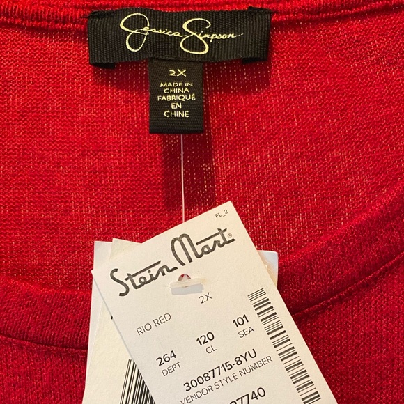 NWT Jessica Simpson Red Sweater, Size 2X - Picture 4 of 6